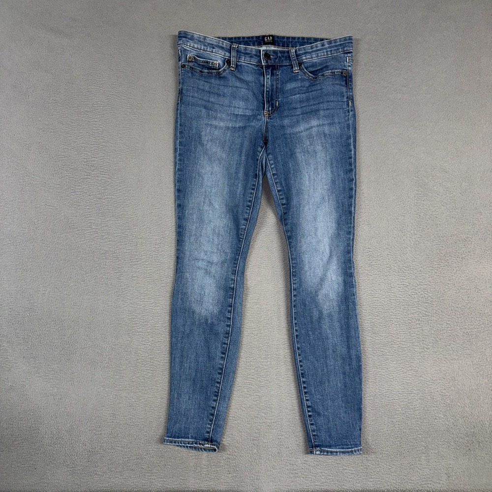 Gap Jeans Womens 30 (Fits 33x29) Blue Regular Legging Stretch Distressed Denim